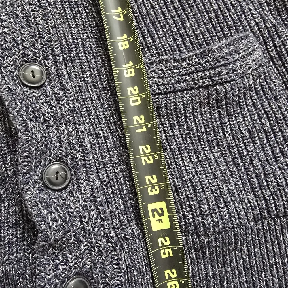 J Crew Marled cotton mockneck cardigan sweater Large